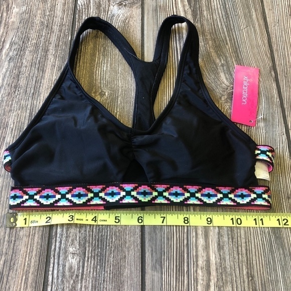 XHILARATION Black Tribal Band Cut Out Bikini Top - Picture 3 of 6
